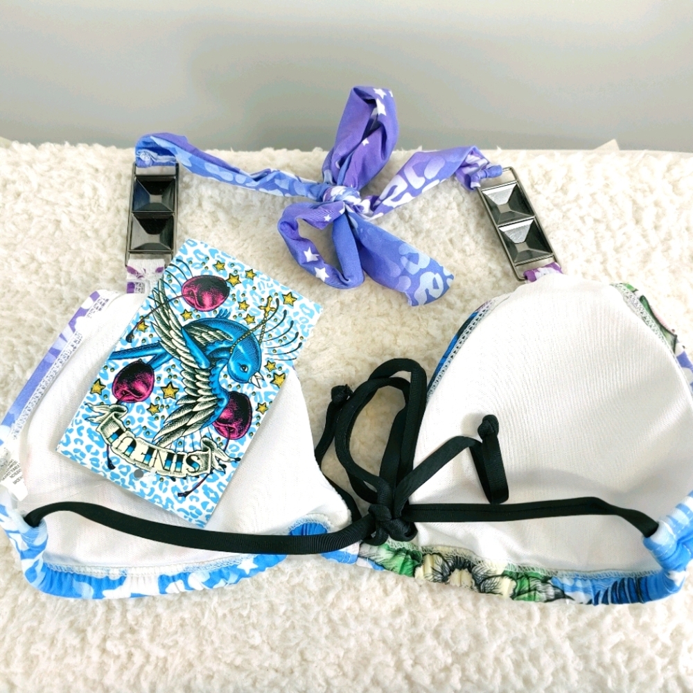 🔴SOLD OUT🔴 Sinful by Afflictions RARE Tropic Bikini Top  Size Large - Picture 3 of 9